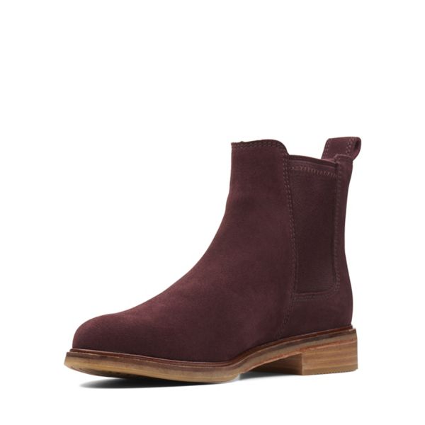 Clarks Womens Clarkdale Arlo Ankle Boots Burgundy | UK-2489576